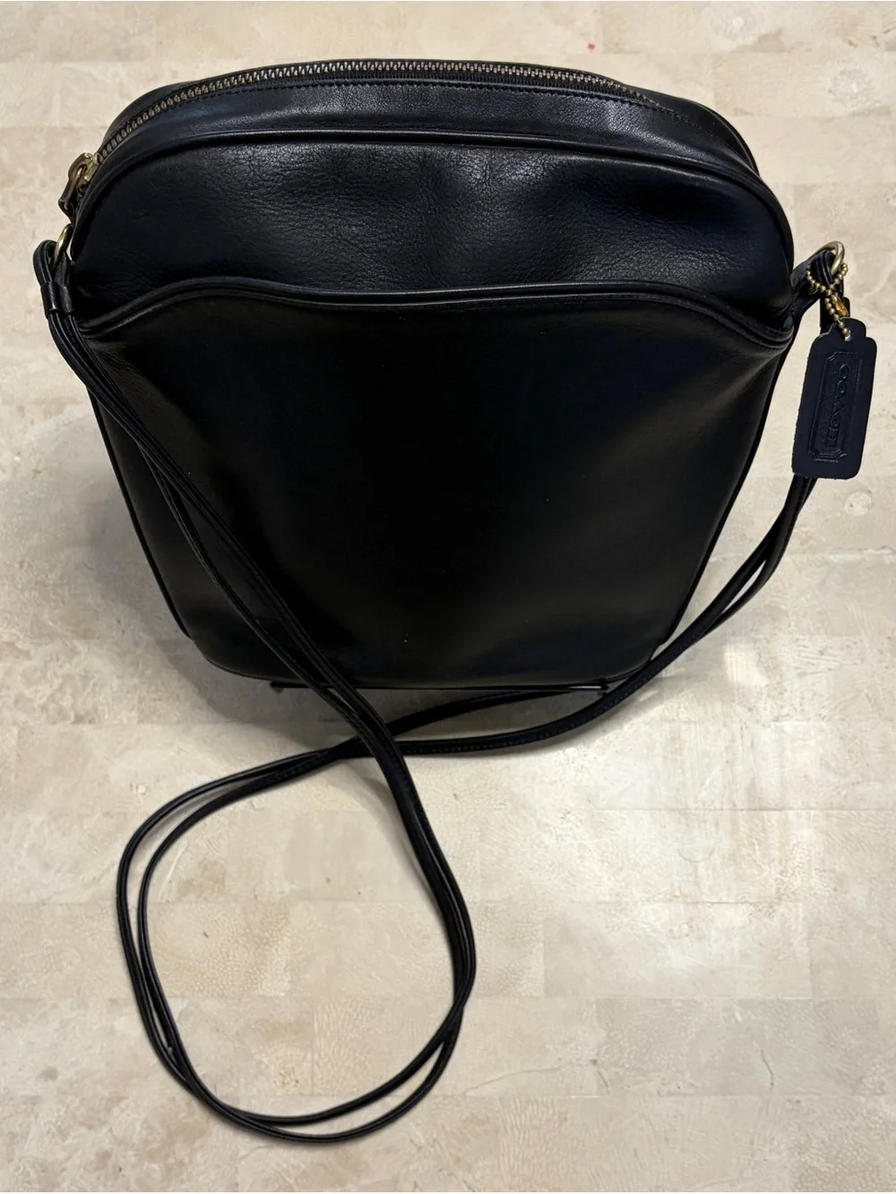 Vintage Coach Crossbody leather bag, made in the USA, authentic glove-tanned